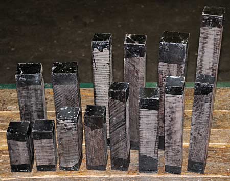 Blackwood billets after lumbering